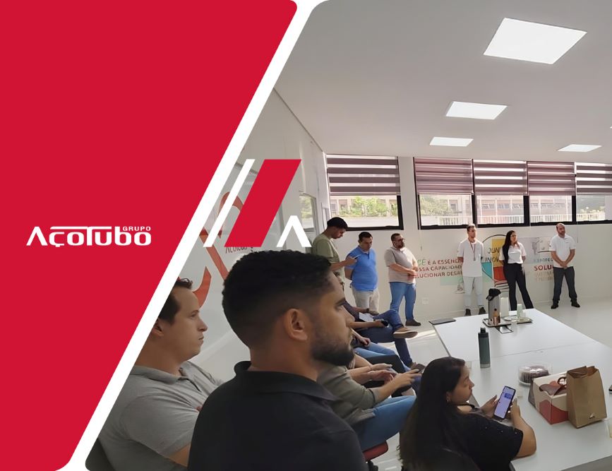 Colaboradores do Grupo Açotubo participam da ação da área de Melhoria Contínua na nova sala, com aplicação da metodologia Kaizen
